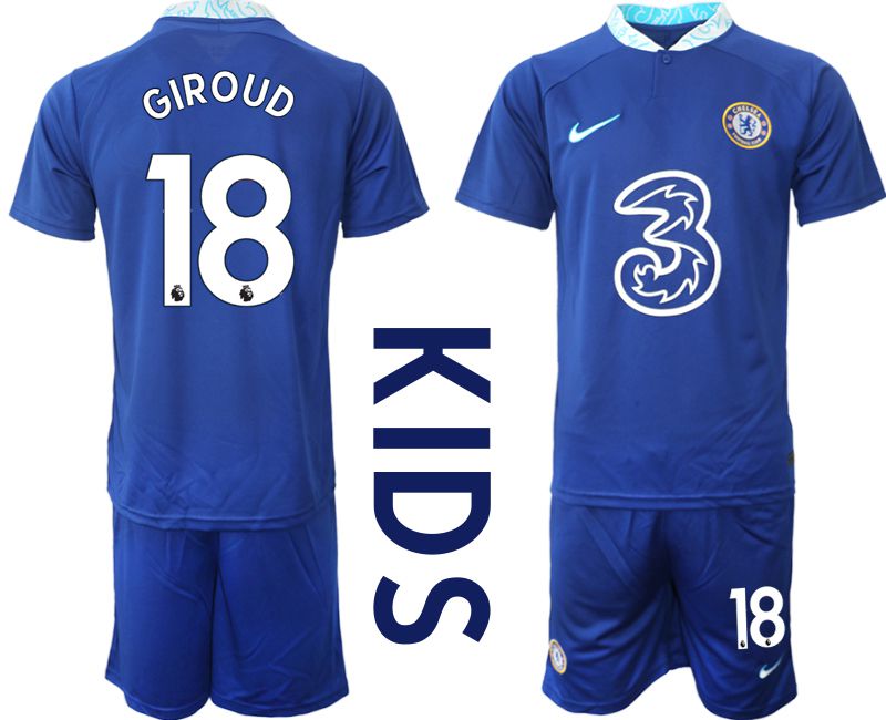Youth 2022-2023 Club Chelsea FC home blue #18 Soccer Jersey